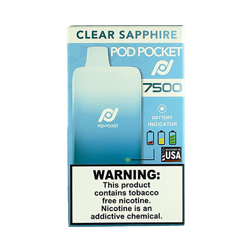 Pod Pocket 7500 - Clear Sapphire Disposable - $13.99 - VPRSTS